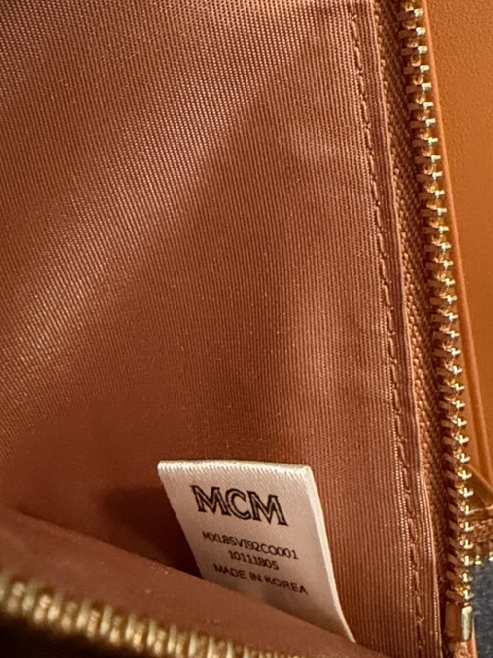 MCM Tan Cognac Logo Zip-Around Leather Wallet - Picture 3 of 3